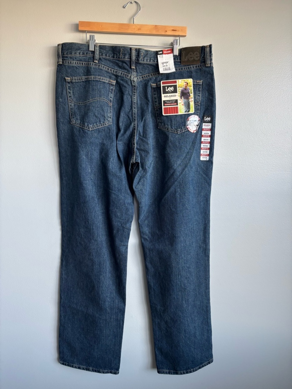 NWT LEE Tomas Relaxed Fit Straight Leg Denim Blue Jeans Men’s Sz 40x34 Kohls